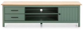 Masă TV verde/în culoare naturală din lemn masiv de pin 158x47 cm Miranda – Marckeric