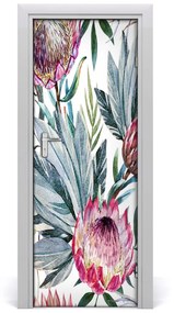 Autocolante pentru usi Furnir imagini de fundal adeziv Protea ușă
