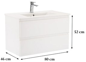 Dulap inferior Vario Forte 80 cu lavoar alb-alb