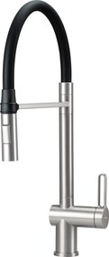 Baterie pentru chiuveta bucatarie, otel, cap mixer, pipa flexibila, 2 tipuri de jet, Deante Magnetic