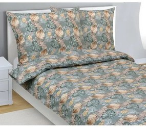 Bellatex Lenjerie de pat din bumbac Monstera,trandafiri gri, 140 x 200 cm, 70 x 90 cm