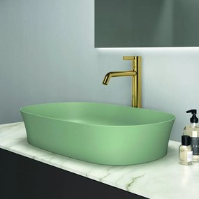 Lavoar pe blat verde lucios 60 cm, oval, fara preaplin, Ideal Standard Ipalyss Verde lucios