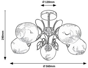 Lustra cu 5 brate design clasic Fauna 5099 RX