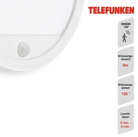 Aplică LED de exterior cu senzor Telefunken 313706TF LED/15W/230V IP44