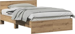 vidaXL Cadru de pat Stejar Artizanal 193 x 125 x 70 cm Lemn compozit