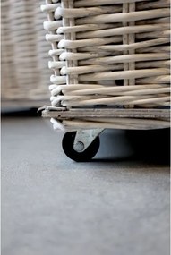 Set 2 coșuri din salcie impletita, cu roți, H50 cm, "French Basket"