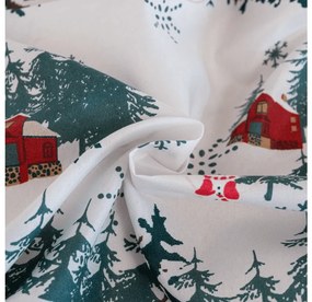 Lenjerie de pat din microfibra SNOWY HOUSES alb Dimensiune lenjerie de pat: 2 buc 70 x 90 cm | 200 x 220 cm