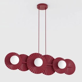 Candelabru suspendat pe cablu UMBRA, 6 x socluri G9, 8 W, 230 V, roșu