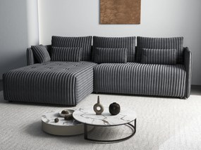 Colțar extensibil dumonde cu ladă de depozitare si sezut confortabil din spuma high-density, Malta Ambience Grey 235x185 cm