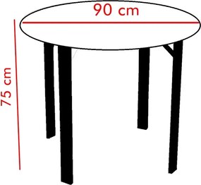 Set masa Onita bucatarie  rotund cu 4 scaune 90 cm