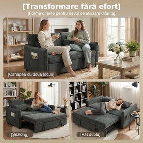 HOMCOM Canapea mică extensibilă cu saltea integrată | Aosom Romania