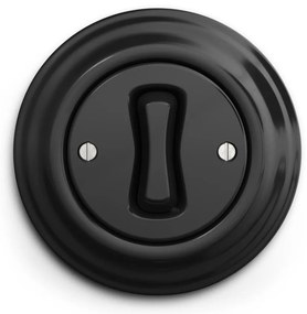 Kliklap - Întrerupător încrucișat retro cu ramă nr. 7, negru