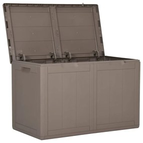 151231 vidaXL Cutie de depozitare pentru grădină, maro, 180L, PP ratan