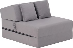 Saltea pliabilă/fotoliu extensibil, 2 in 1, gri deschis, PELOS