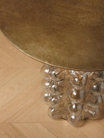 Masuta laterala iluminata, din metal si sticla, Mirobola