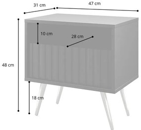 Noptieră Biel B3  (negru + stejar wotan). 1098858