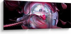 Tablou - Abstracție, viermi spațiali (cu ceas) (90x30 cm)