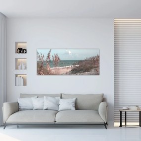 Tablou - Plaja roz (120x50 cm)