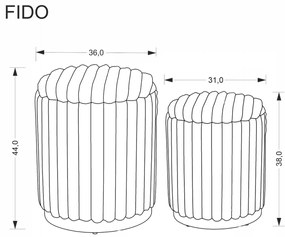 Set 2 tabureti Fido cappuccino/auriu
