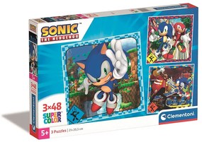 Sonic Ariciul Doctor Eggman Puzzle Clementoni 3x48 piese