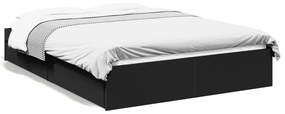 3280658 vidaXL Cadru de pat cu sertare, negru, 140x200 cm, lemn prelucrat