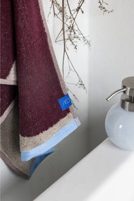 Prosoape burgundy/grej 2 buc. din bumbac organic din frotir 40x55 cm Nova Arte – Mette Ditmer Denmark