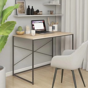 30211 vidaXL Birou de computer, negru/stejar, 110x60x70 cm, lemn prelucrat