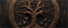Tablou – Arborele vieții din lemn (120x50 cm)