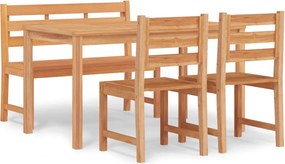 vidaXL Set mobilier pentru grădină, 4 piese, lemn masiv de tec
