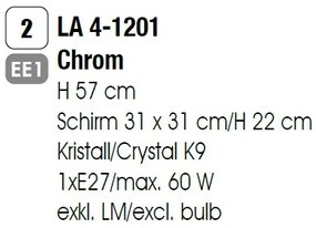 Veioza, lampa de masa design LUX VERONIQUE, crom/ abajur alb