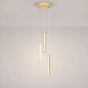 Lustra cu 3 pendule LED 2700K PHEME auriu periat