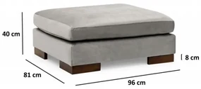 Coltar Tulip Corner Right With Pouf, Gri