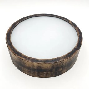 Plafonieră OAK SMOKY 1xE27/15W/230V ø 27,5 cm stejar/maro închis