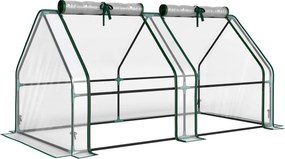 Outsunny Seră cu fereastră cu fermoar, seră din folie rezistentă la iarnă din oțel 180 x 90 x 90 cm Transparent | Aosom Romania