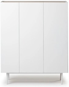 Comodă albă înaltă cu aspect de lemn de stejar 95x120 cm Arista – Teulat