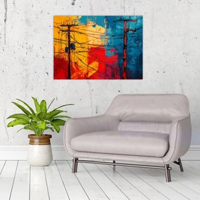 Tablou - Linii electrice abstracte (70x50 cm)