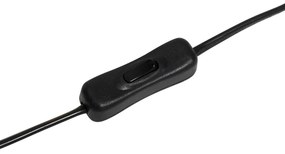 Lampă de masă de design cu abajur din catifea neagră, negru cu auriu 35 cm - Alisia