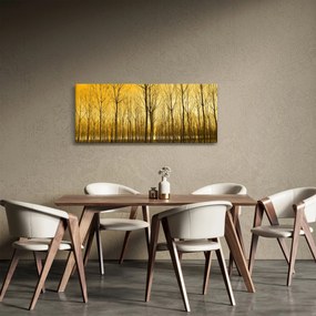 Tablou cu pădure în apus de soare (120x50 cm)