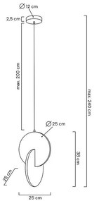 Lustra suspendata LED design decorativ Disc auriu