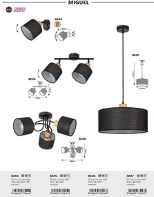 Lustra aplicata design industrial Miguel negru