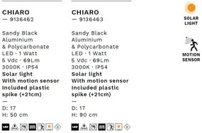 Stalp solar LED cu senzor de miscare IP54 CHIARO H-50cm