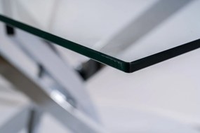 Masa dreptunghiulara Agis II transparent/argintiu L140xl80xh75 cm