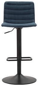 Scaun de bar albastru petrol/negru cu înălțime ajustabilă (înălțime șezut 61 cm) Malia – Mauro Ferretti
