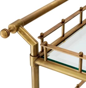 Gheridon LUX, Otel, Sticla, Alama Vintage, Scarlett L