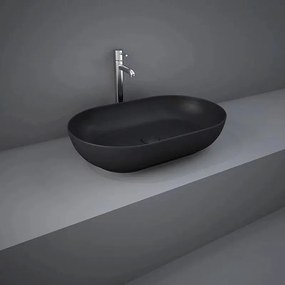 Lavoar oval negru mat Rak Feeling 55x35 cm