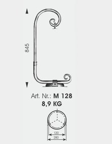 Stalp piedestral iluminat exterior design medieval cu felinar rotund si acoperis nituit, din fier forjat, inaltime 86cm, AL 6001