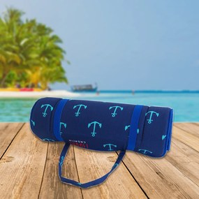 Sezlong plaja rulat KOTVICKY 148x52 cm, albastru