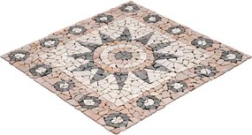 Mozaic din marmură, motiv floare, 90 x 90 cm