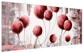 Tablou abstract - balonașe roșii (120x50 cm), în 40 de alte dimensiuni noi