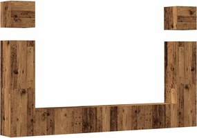 vidaXL Set dulap TV 6 piese montat pe perete lemn vechi lemn prelucrat